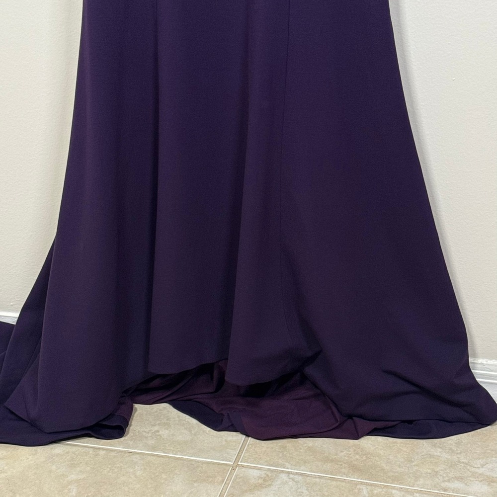 Jovani Gown Women 4 Purple Open Back Halter Neck Formal Dress Style 37592 - Picture 11 of 16